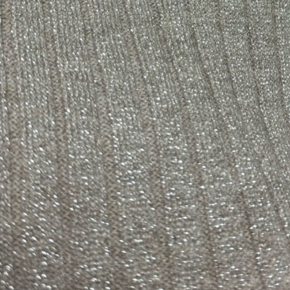 🤎 a new day Light Beige Gold Metallic Ribbed Cardigan Size Large - Picture 4 of 6